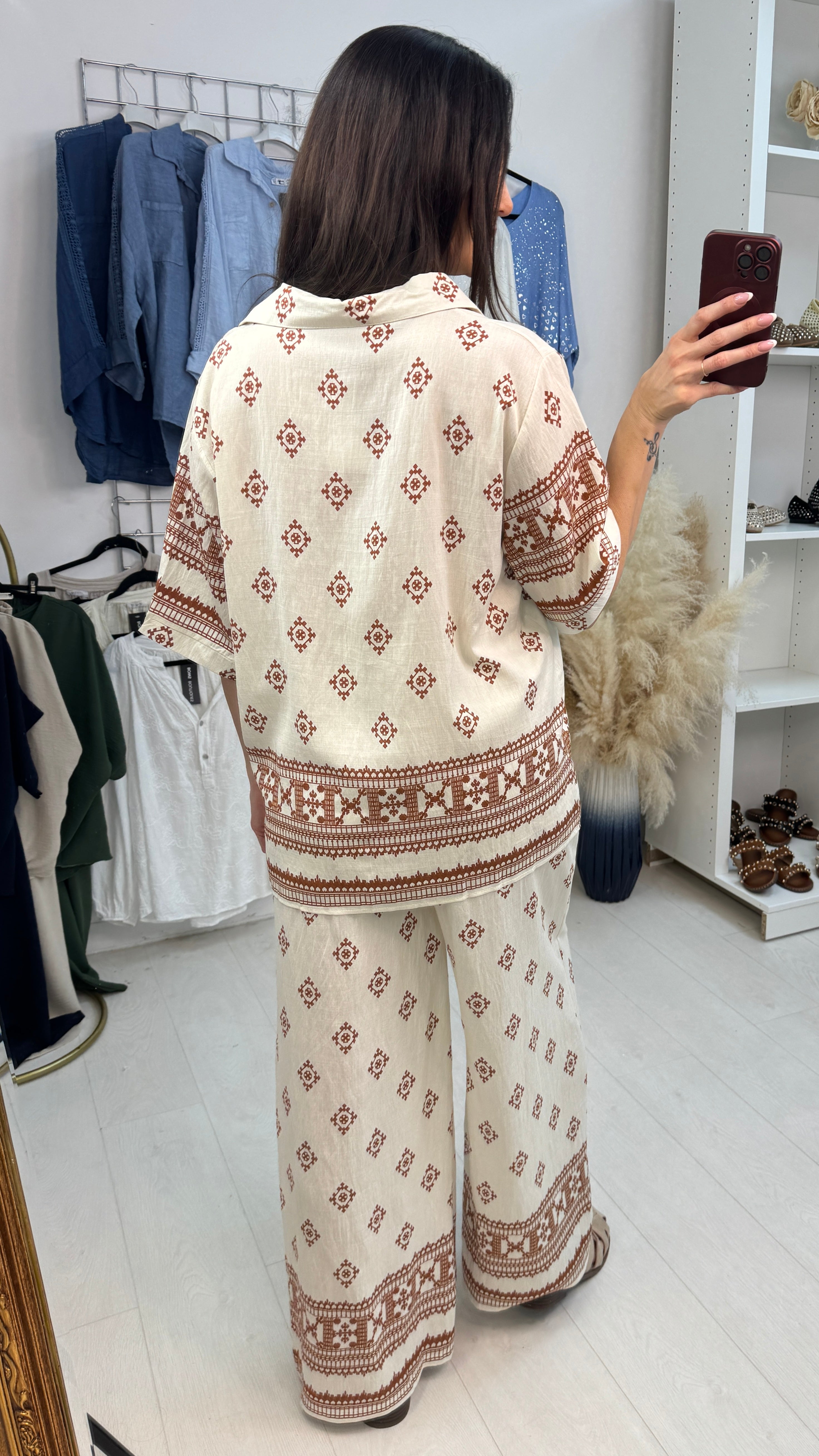 Calia Abstract Print Shirt Co-ord Set