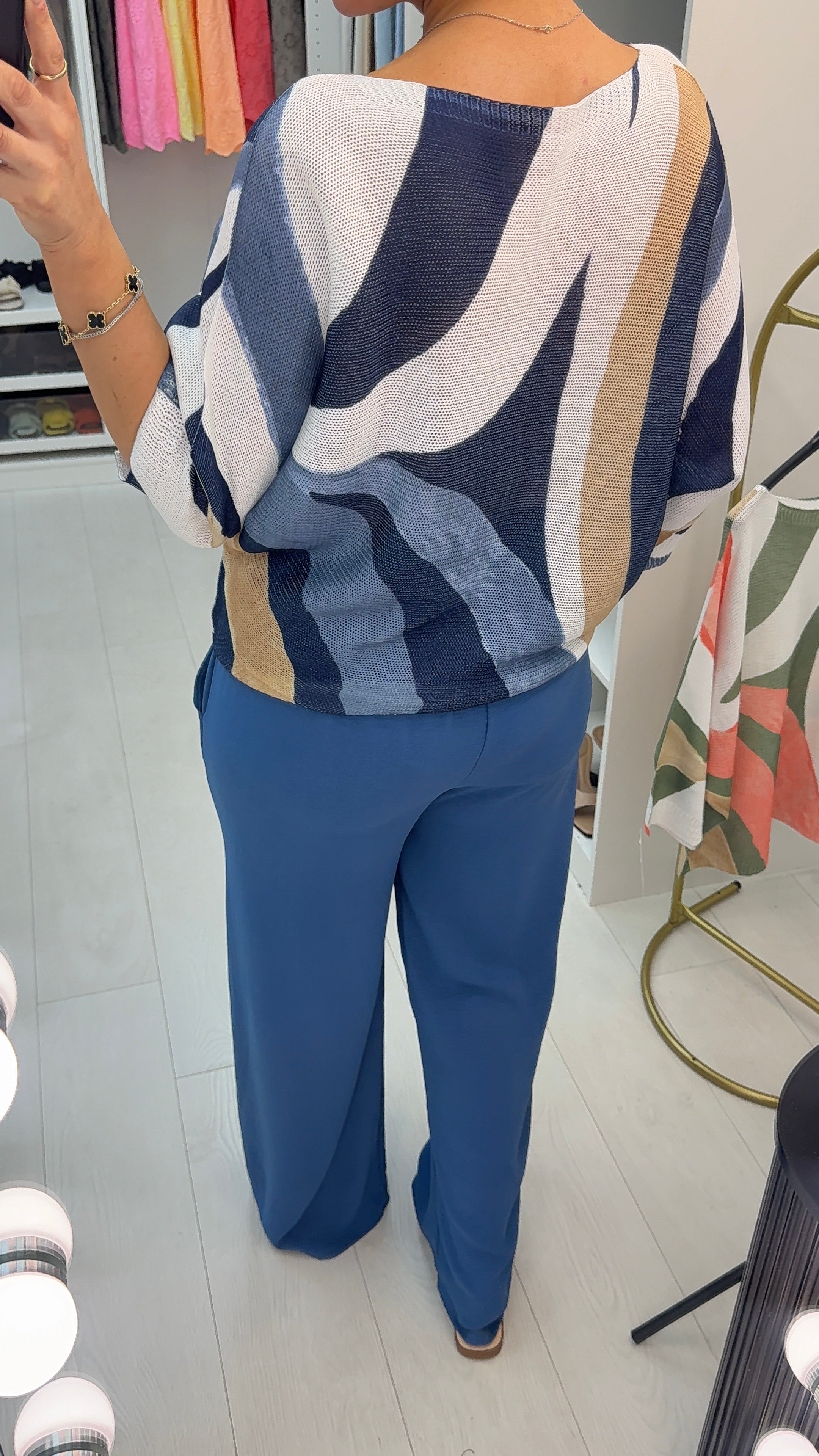 Posie Abstract Print Batwing Top