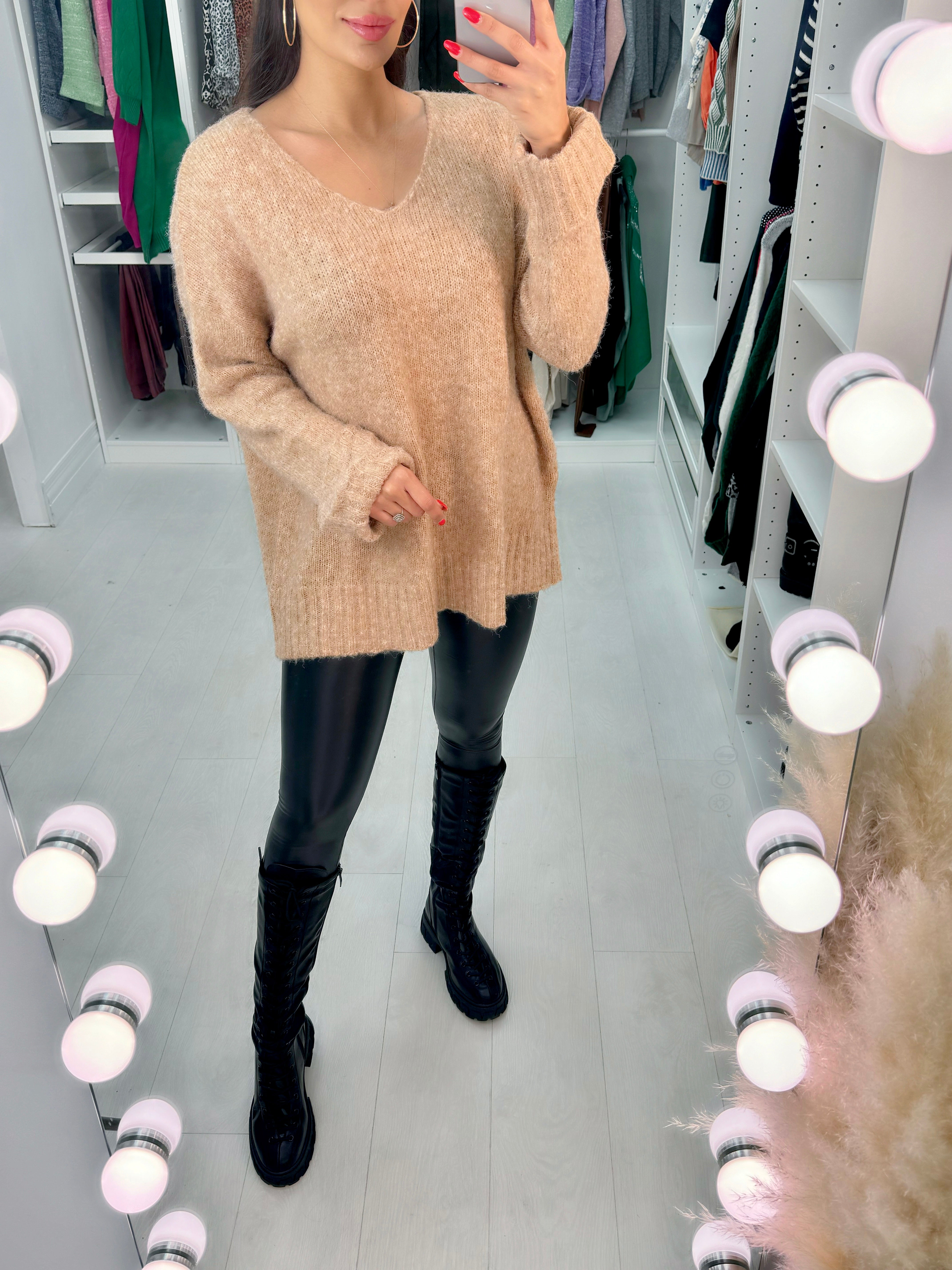 Justice Faux Fur Effect Rib Jumper