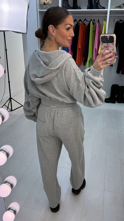 Gisela Plain Zip Front Hoodie Loungewear Set