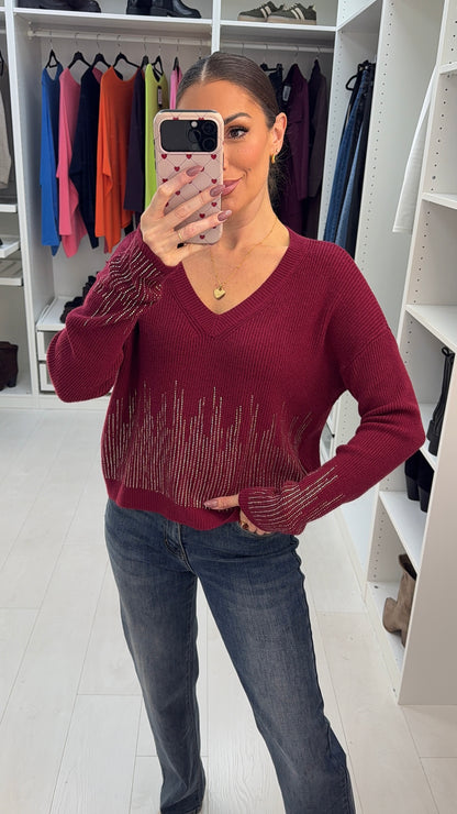 Blythe V Neck Embellished Jumper