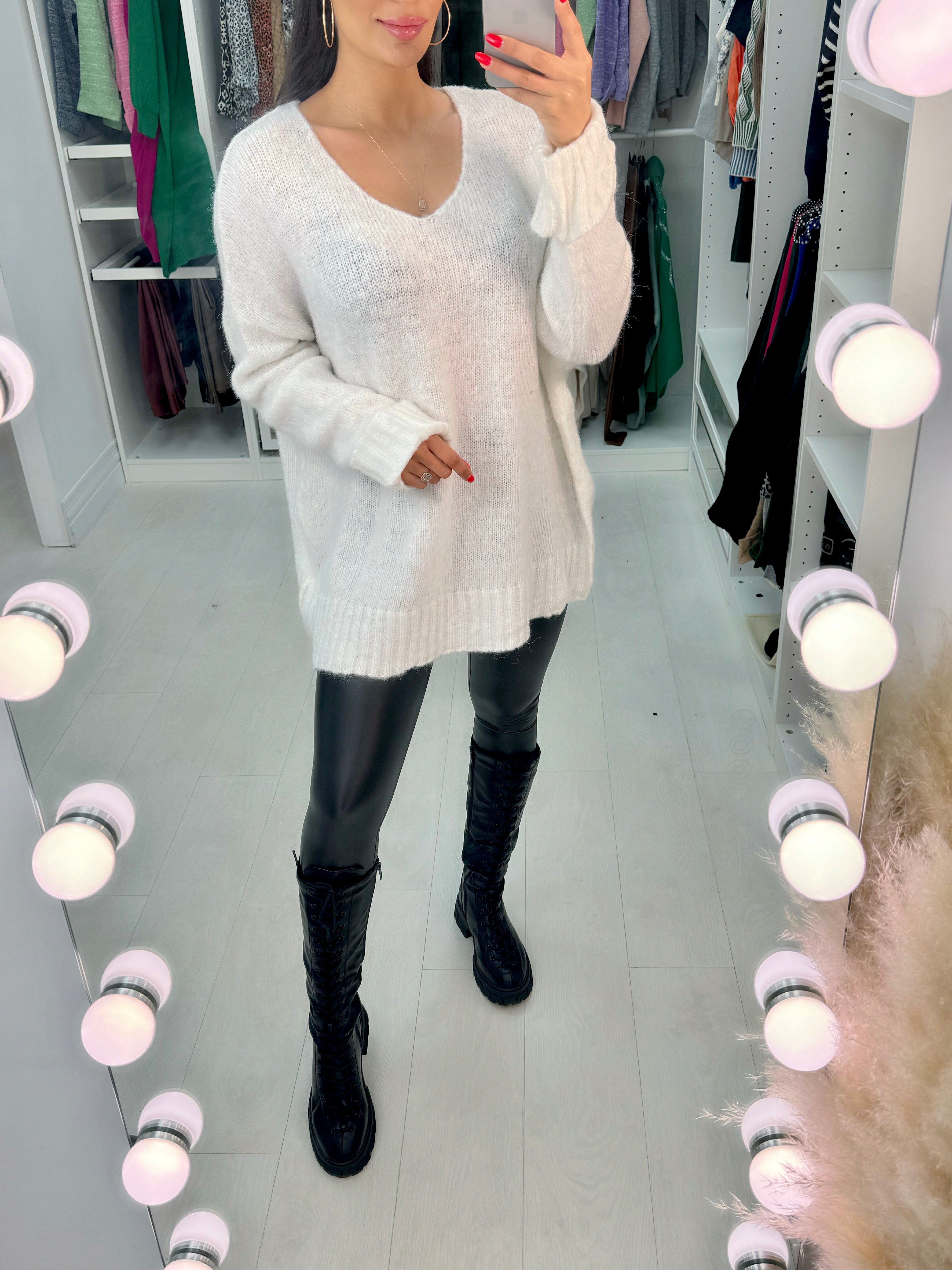 Justice Faux Fur Effect Rib Jumper