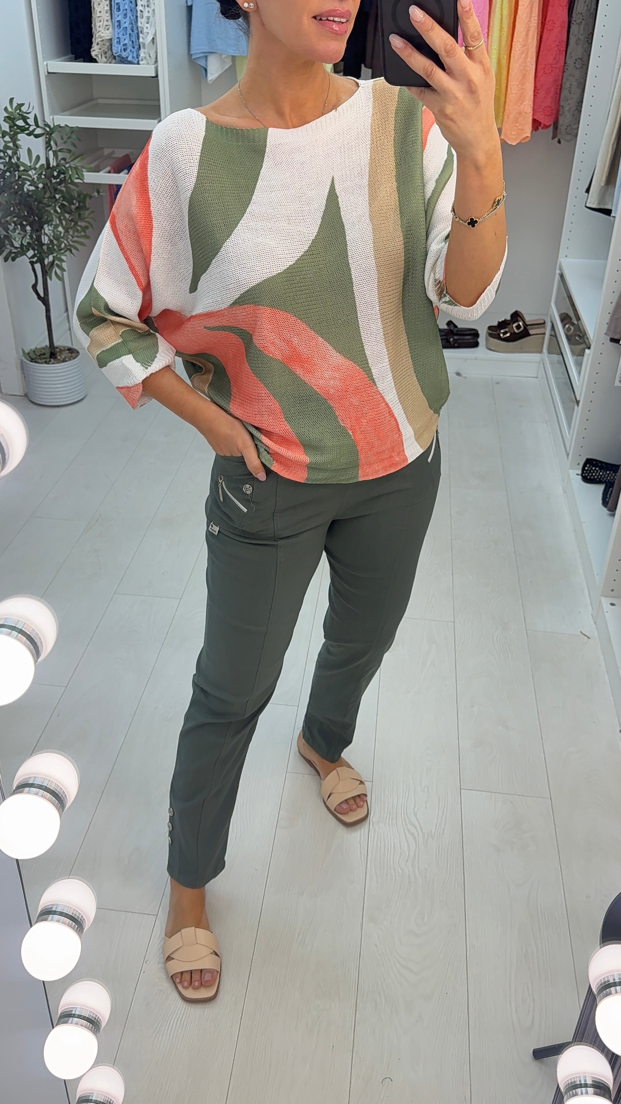 Posie Abstract Print Batwing Top