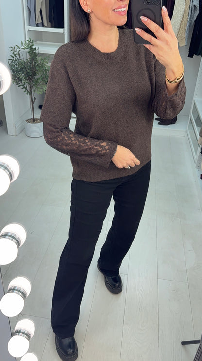 Nessi Super Soft Floral Lace Sleeve Jumper