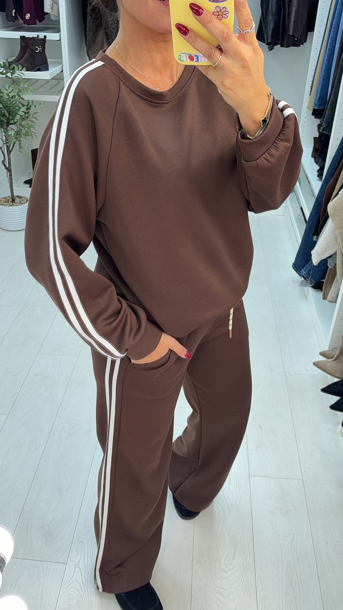 Vineta Long Sleeve Side Stripe Detailed Loungewear Set
