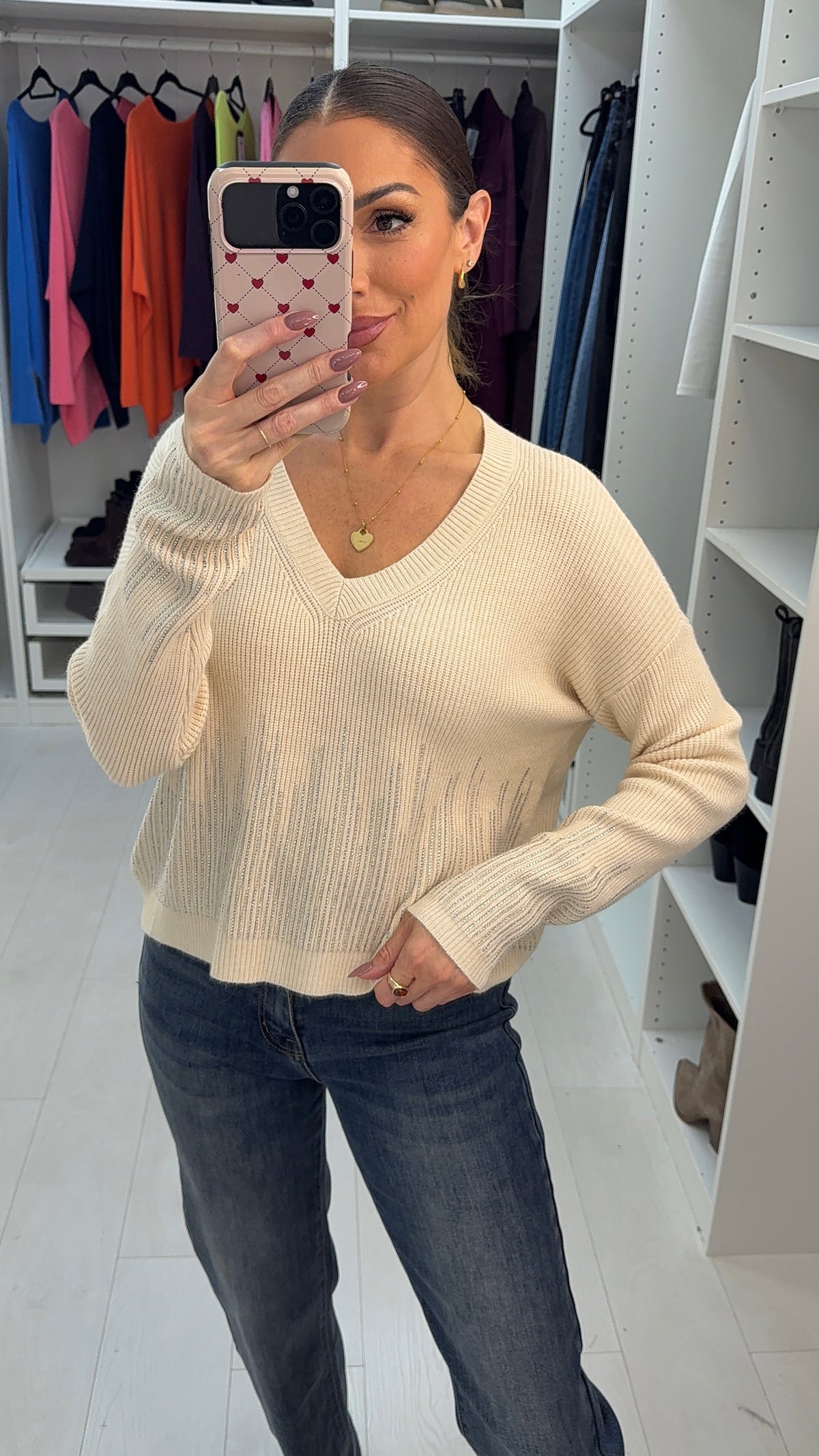 Blythe V Neck Embellished Jumper