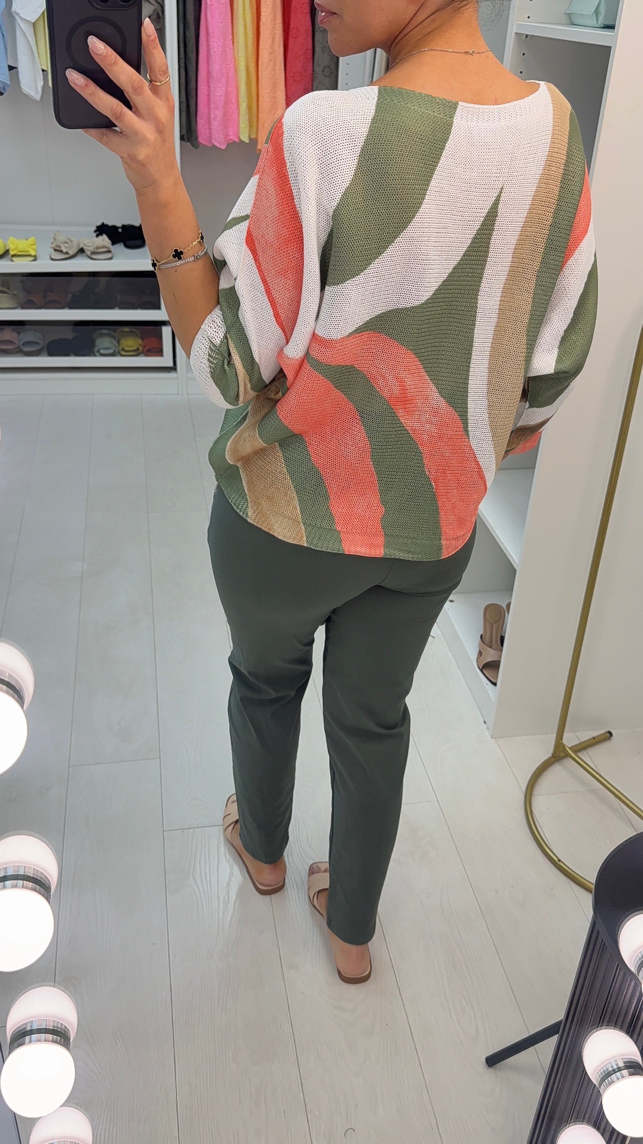 Posie Abstract Print Batwing Top
