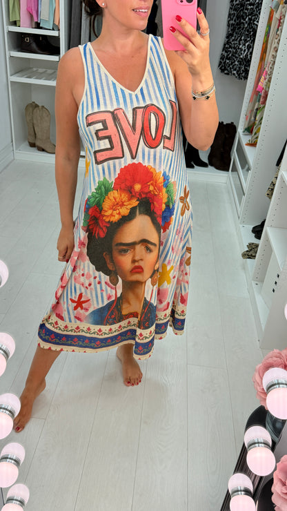 Kalisa 'Love' Slogan Loose Fit Maxi Dress