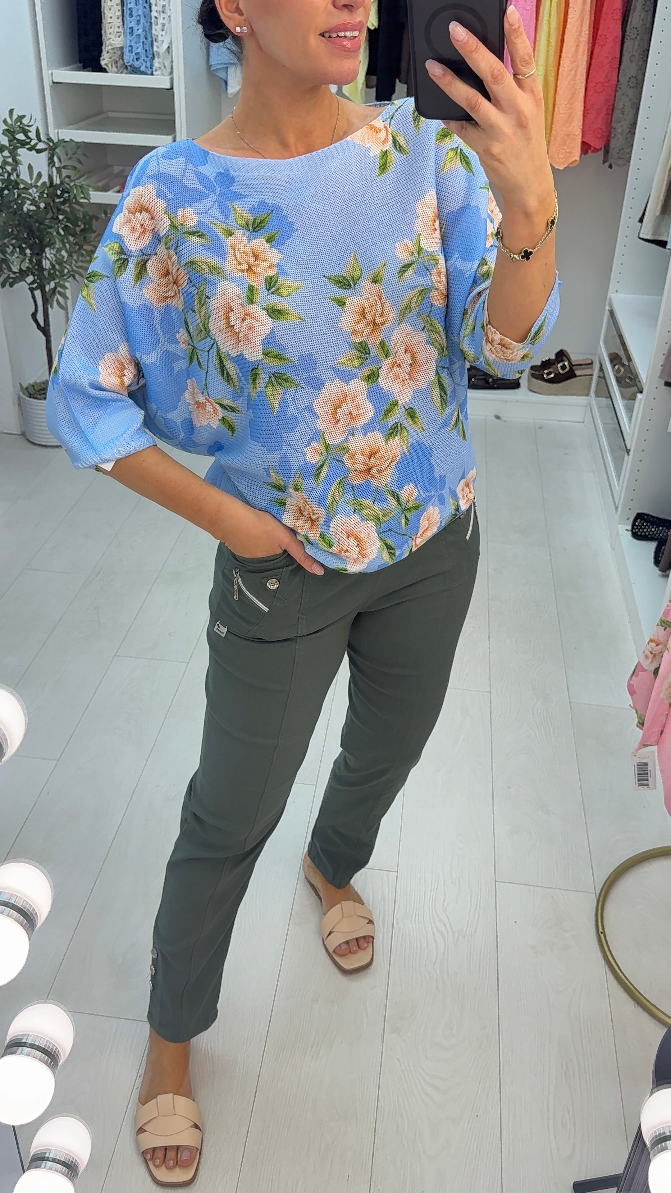 Morita Floral Print Batwing Top