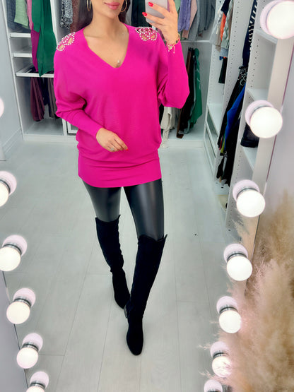 Harper Diamante Cut Out Detail Jumper