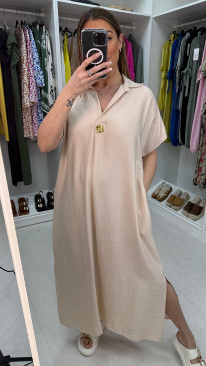 Olita Plain Crepe Maxi Dress