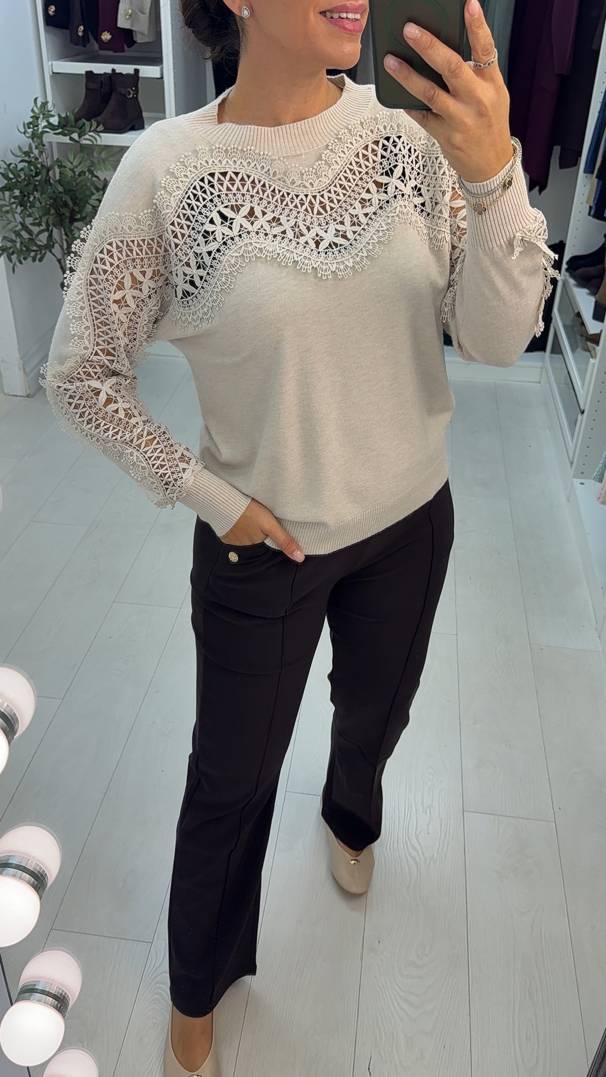 Rosabelle Crochet Detail Soft Knit Jumper