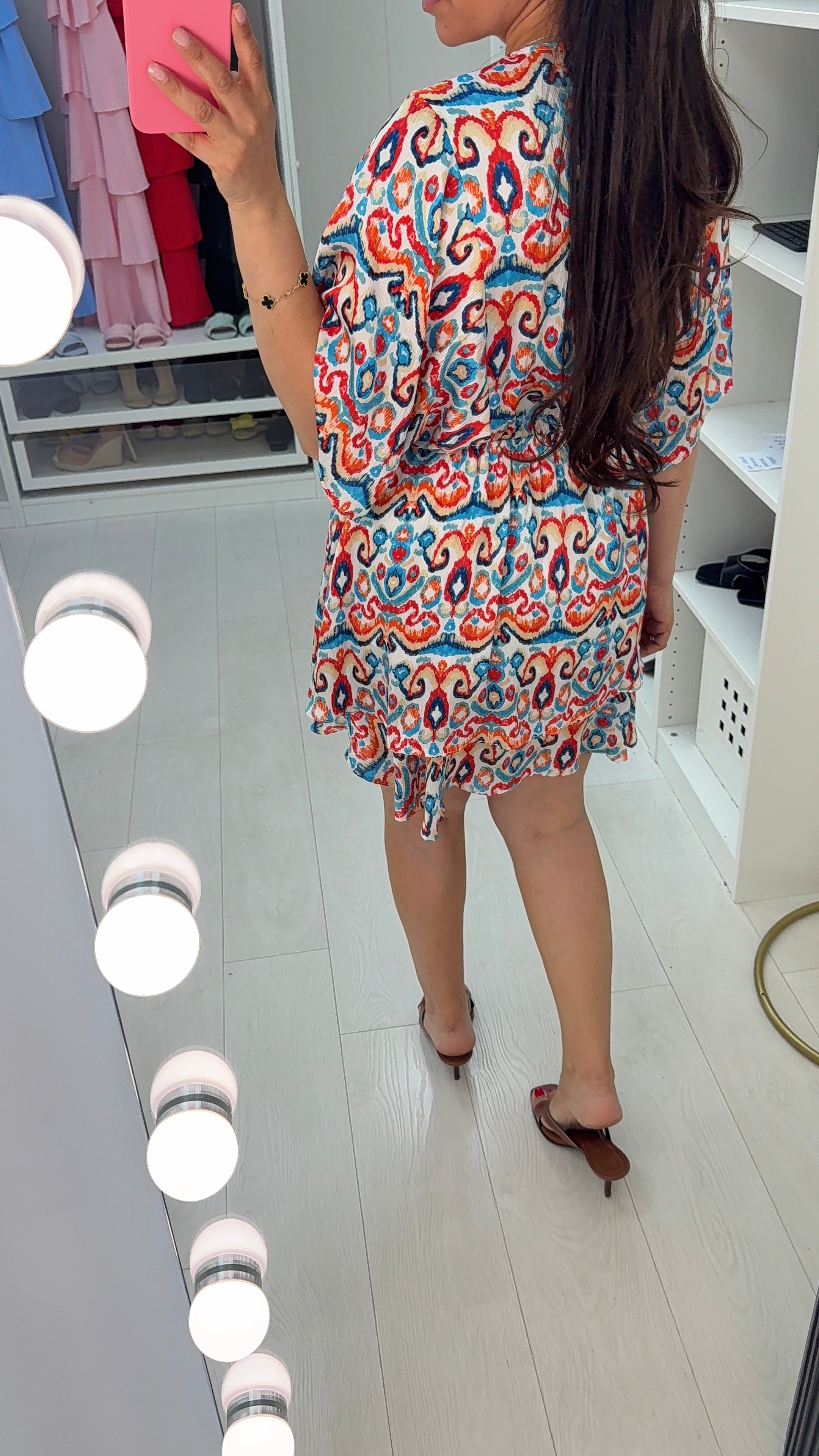 Basillia Abstract Print Loose Fit Midi Dress