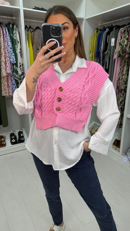Yasmin 2-In-1 V Neck Knit Shirt