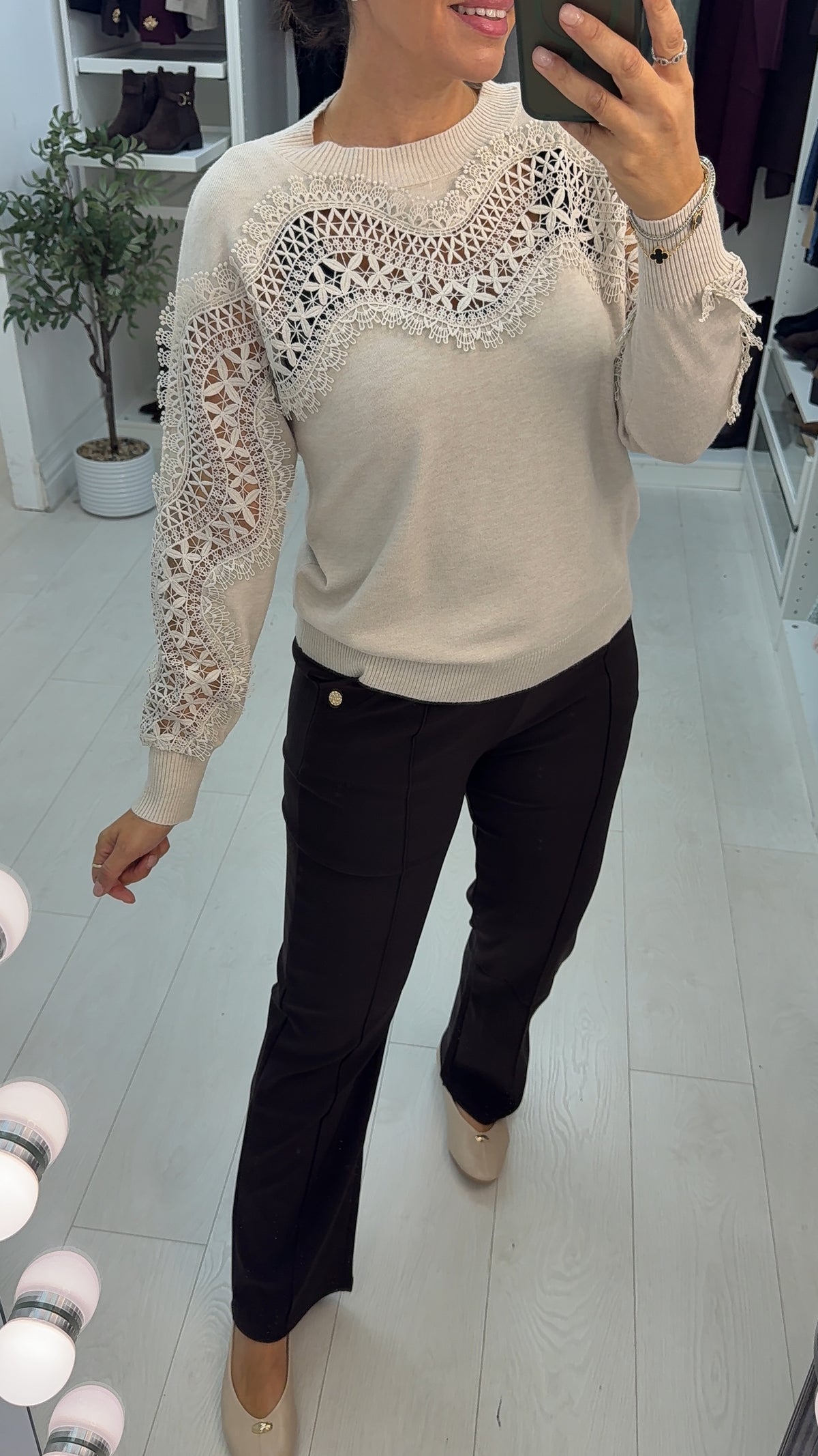 Rosabelle Crochet Detail Soft Knit Jumper