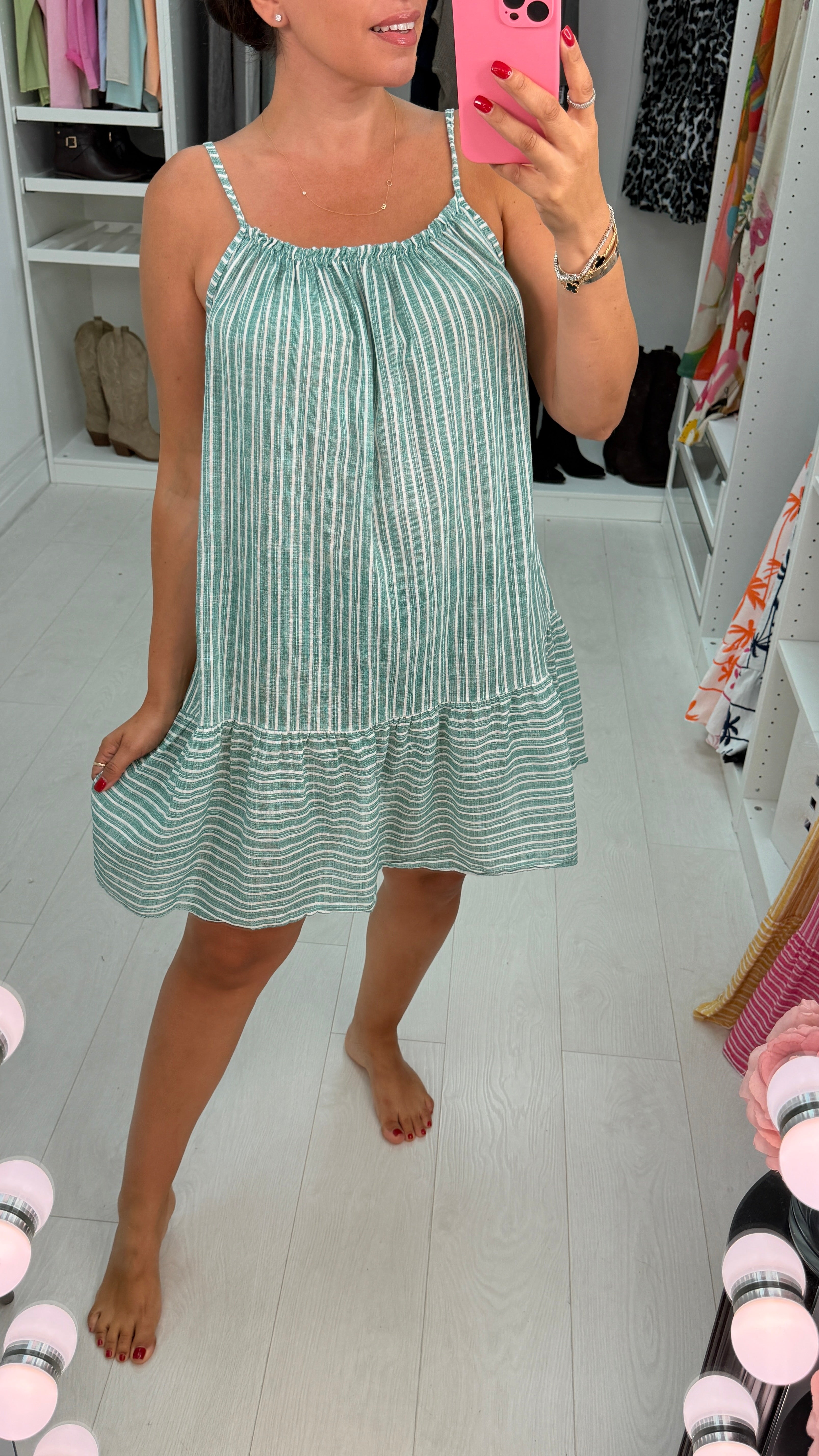 Kelce Striped Loose Fit Midi Dress