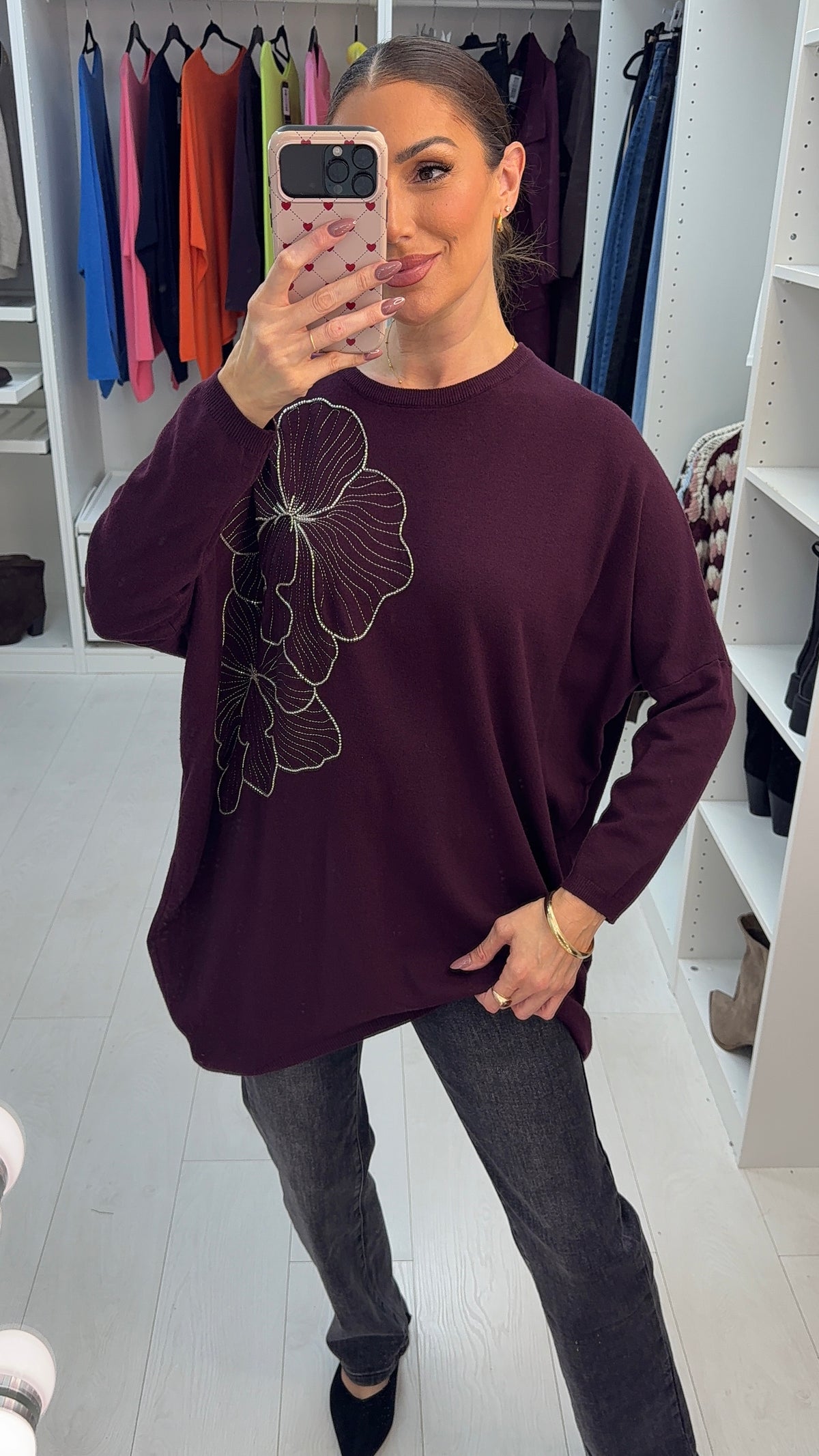 Trista Embellished Floral Detailed Jumper