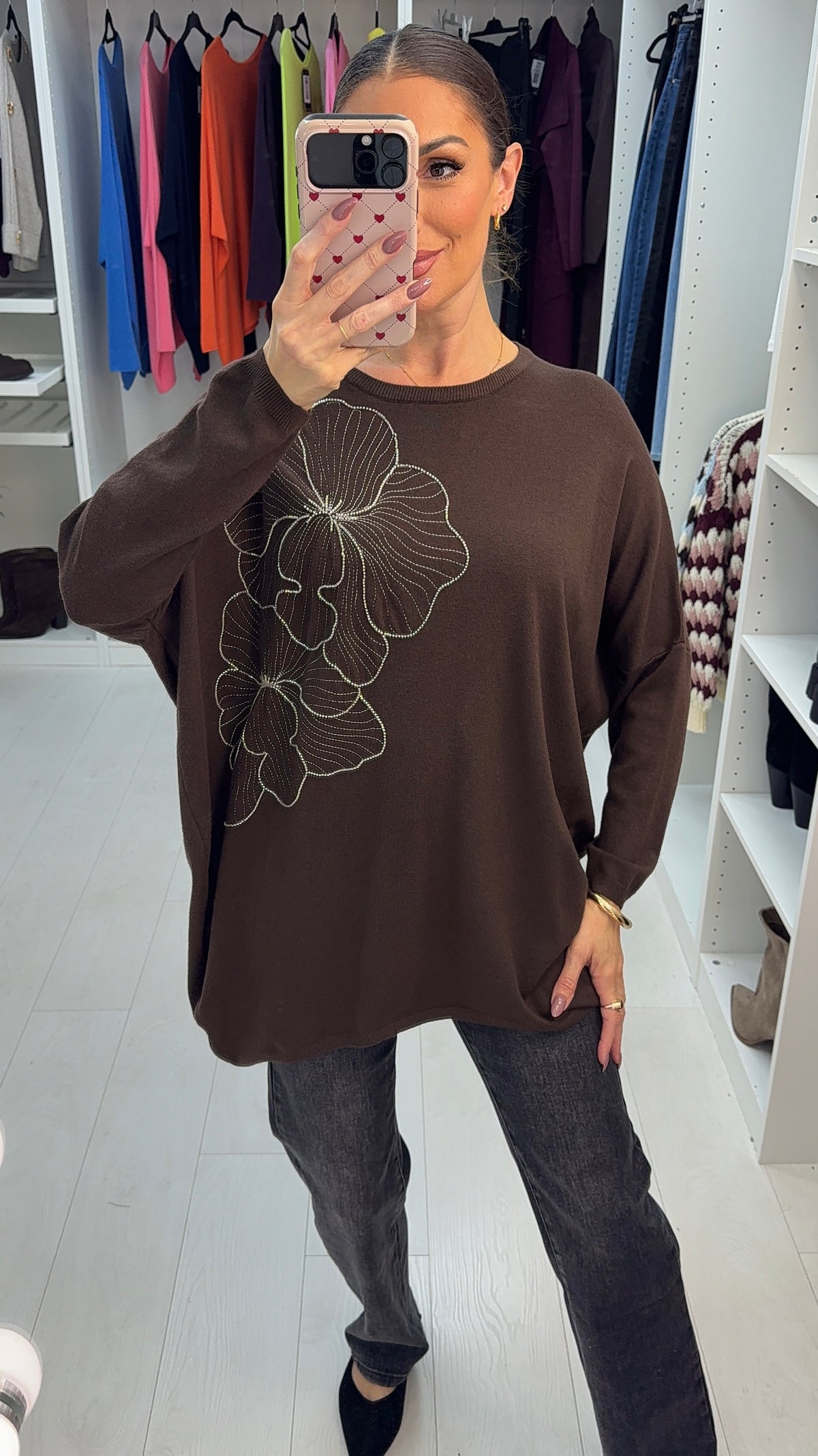 Trista Embellished Floral Detailed Jumper