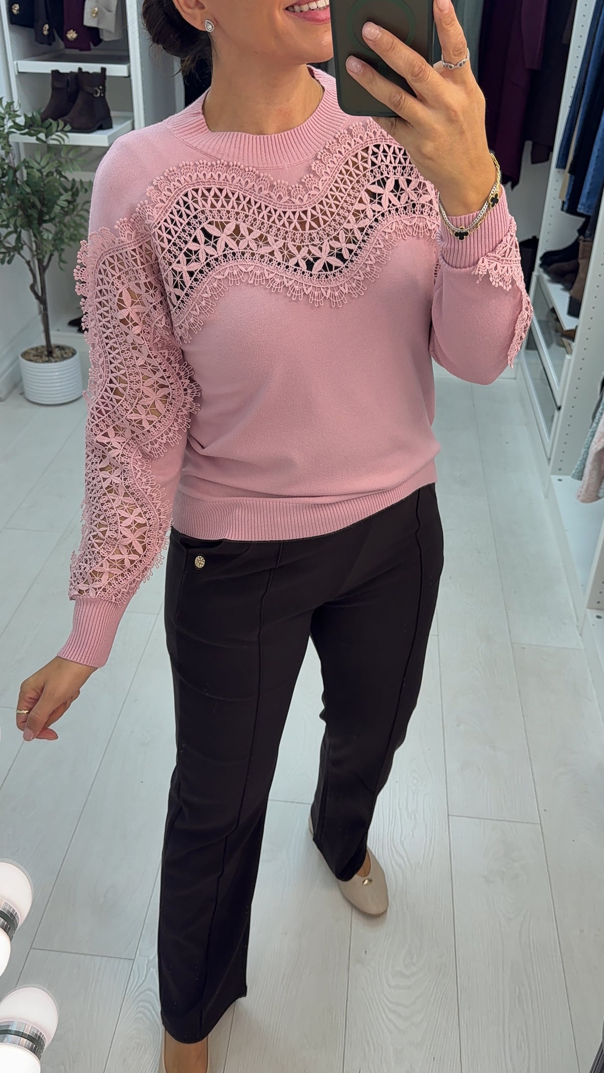 Rosabelle Crochet Detail Soft Knit Jumper