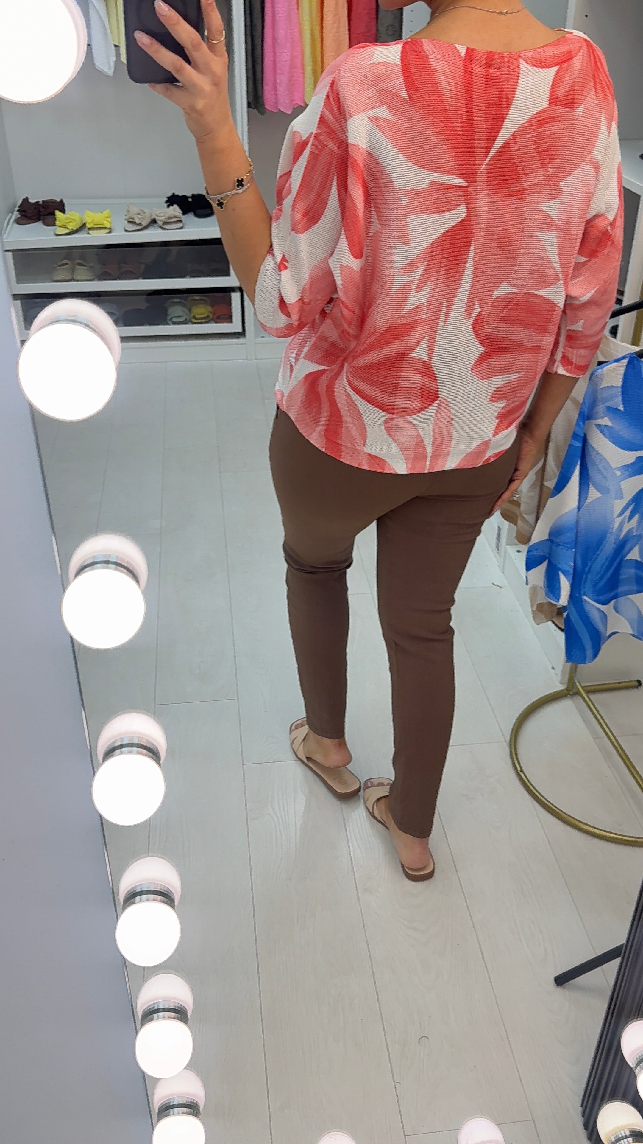 Liviana Abstract Print Batwing Top