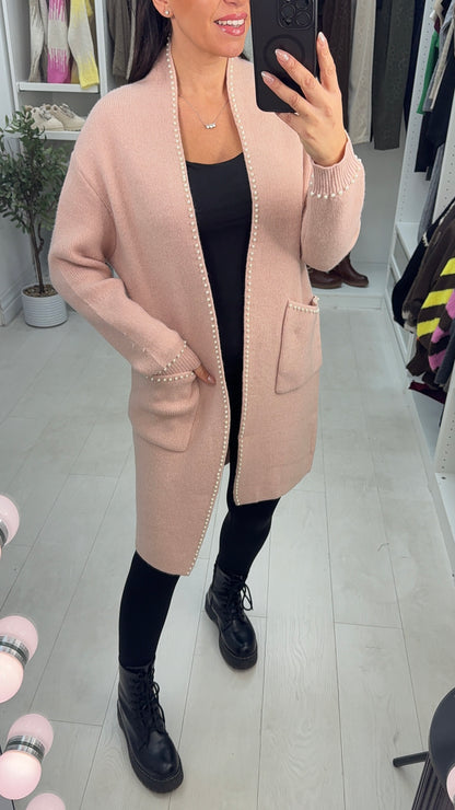 Abena Pearl Trim Cardigan