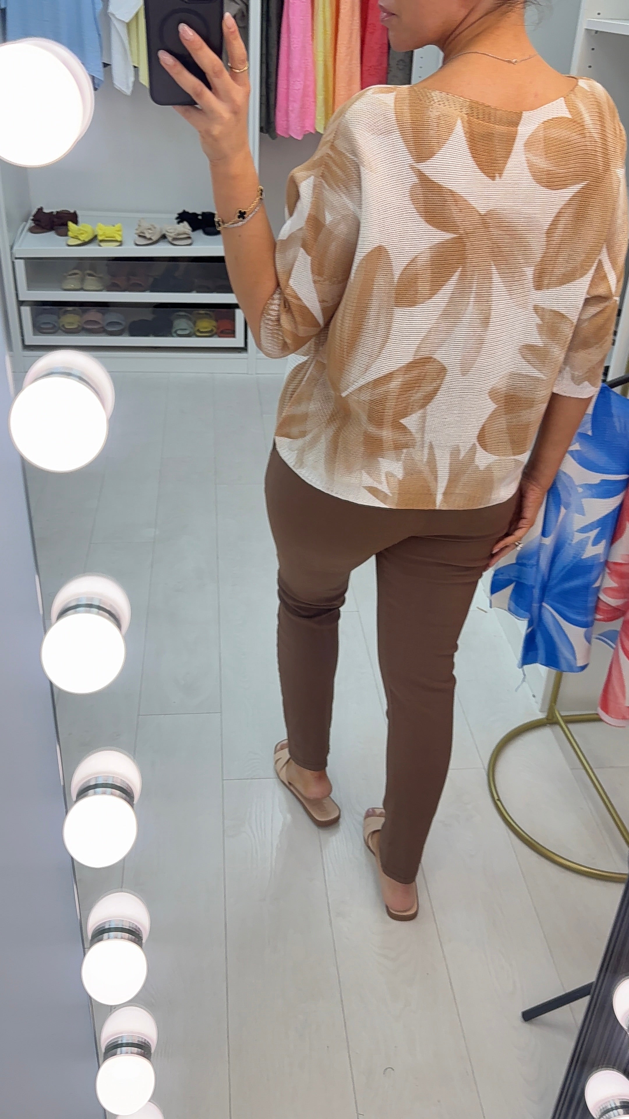 Liviana Abstract Print Batwing Top