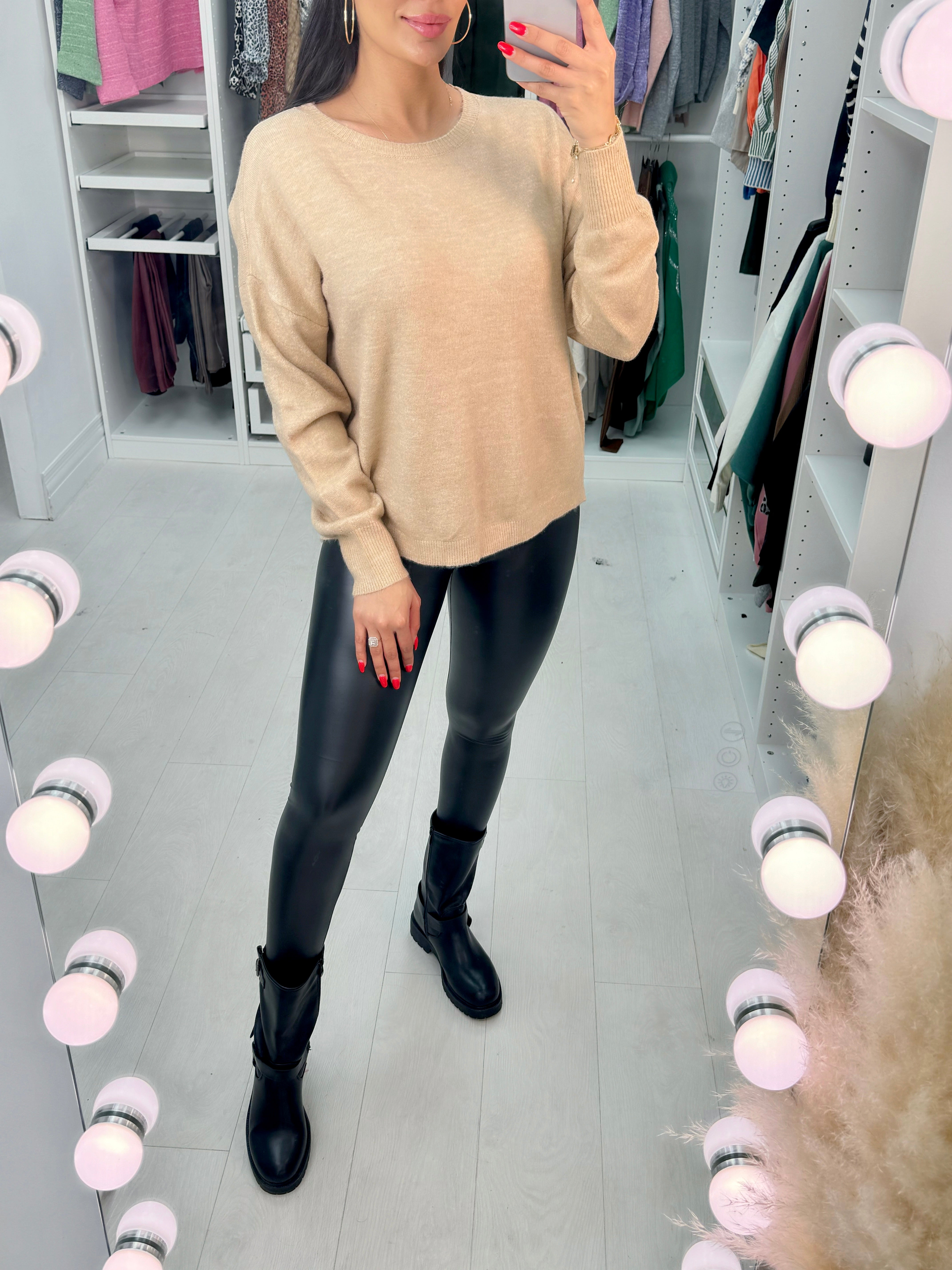 Kianna Crochet Detail Cut Out Back Jumper