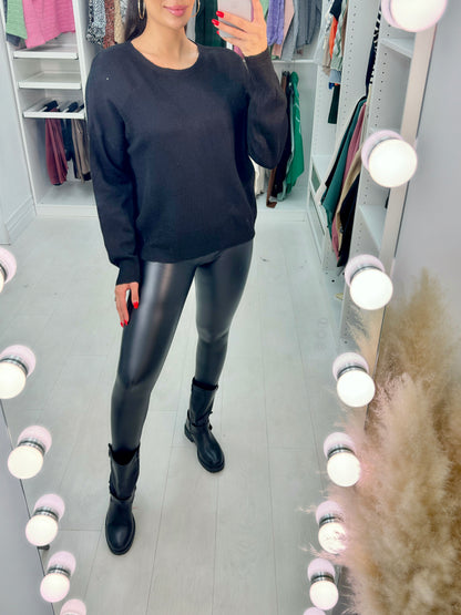 Kianna Crochet Detail Cut Out Back Jumper