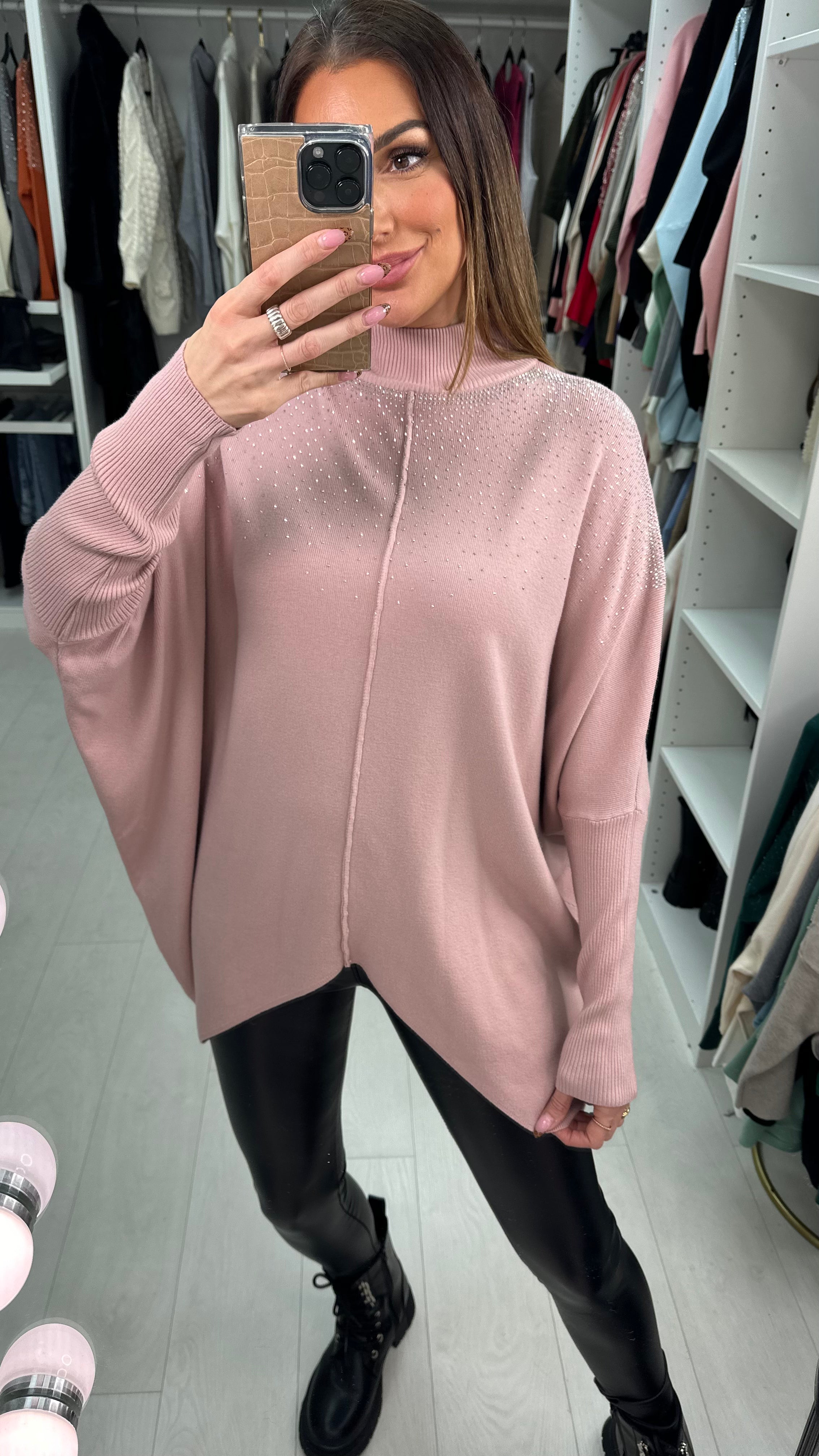 Abriel Scattered Gem High Neck Jumper