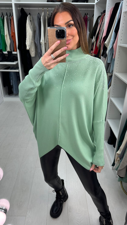 Abriel Scattered Gem High Neck Jumper