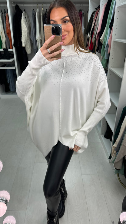 Abriel Scattered Gem High Neck Jumper