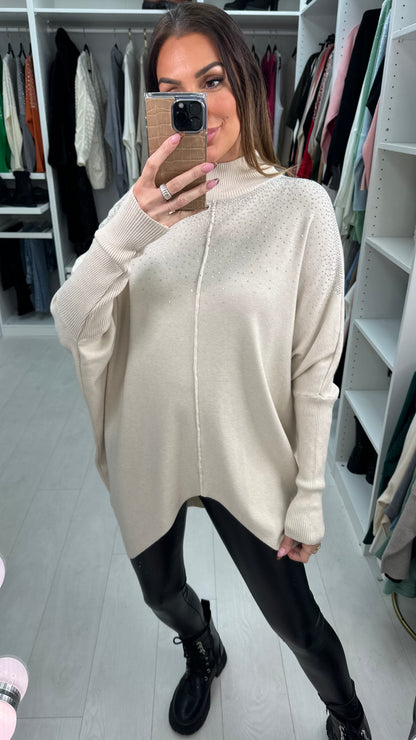 Abriel Scattered Gem High Neck Jumper
