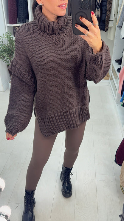 Grayson Chunky Knit Roll Neck Jumper
