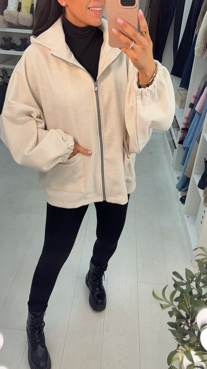 Jackie Beige Super Soft Oversized Hoodie