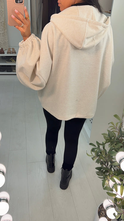 Jackie Beige Super Soft Oversized Hoodie