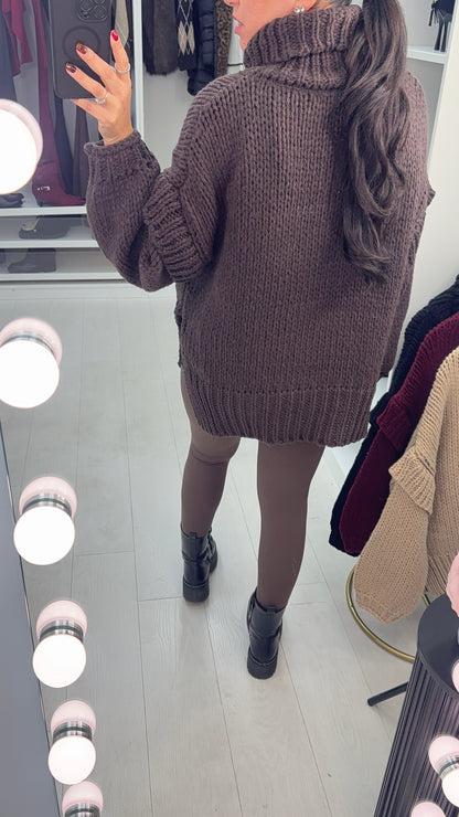 Grayson Chunky Knit Roll Neck Jumper