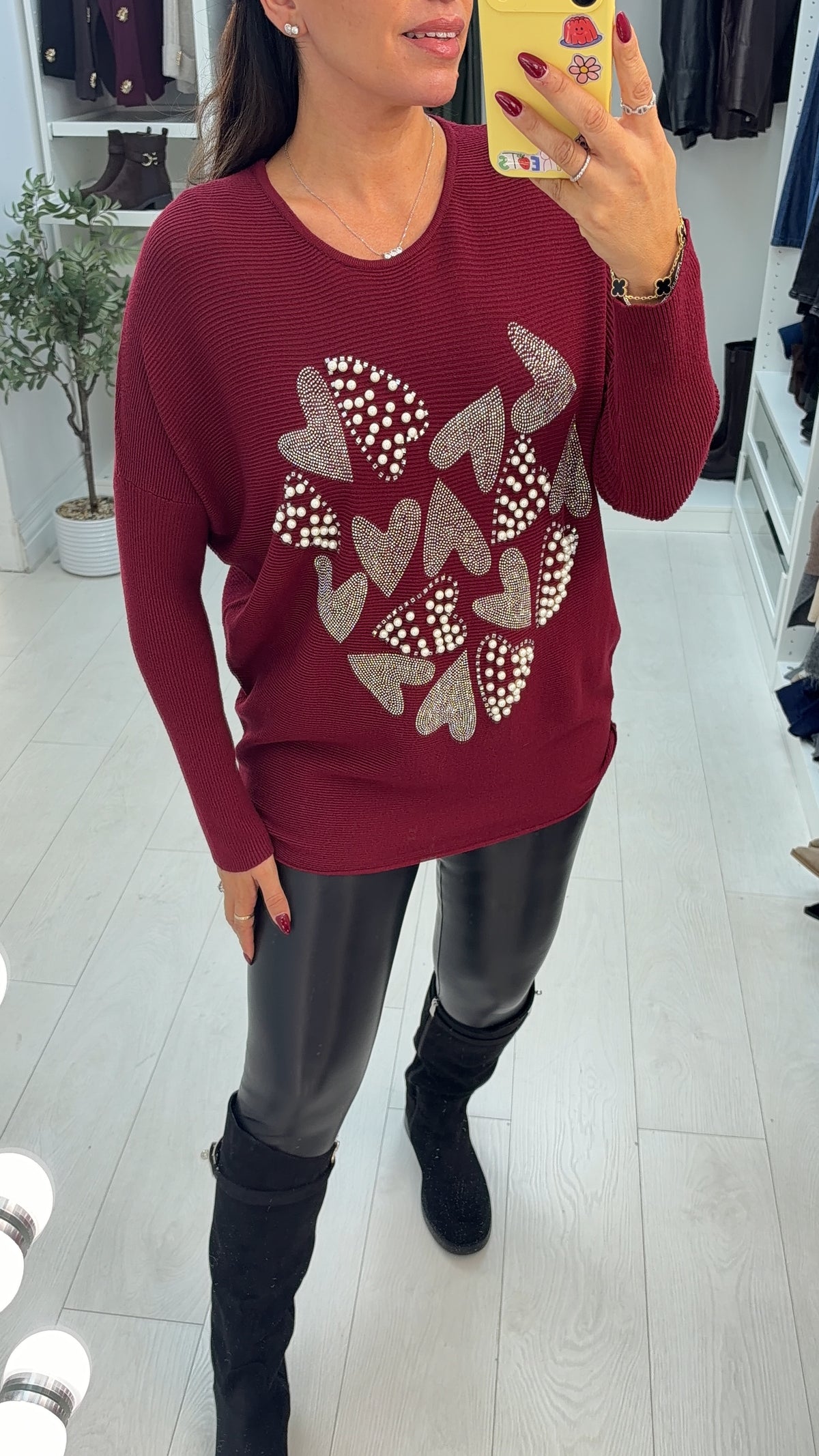 Herley Embellished Heart Detailed Jumper