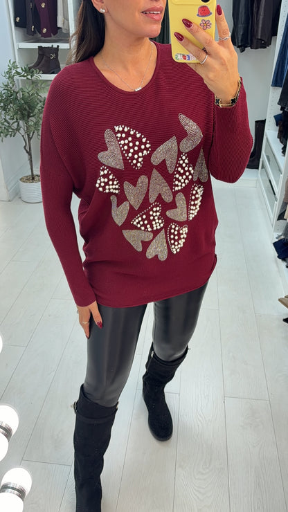 Herley Embellished Heart Detailed Jumper
