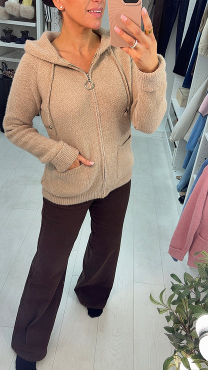 Imara Chenile Zip Front Cardigan