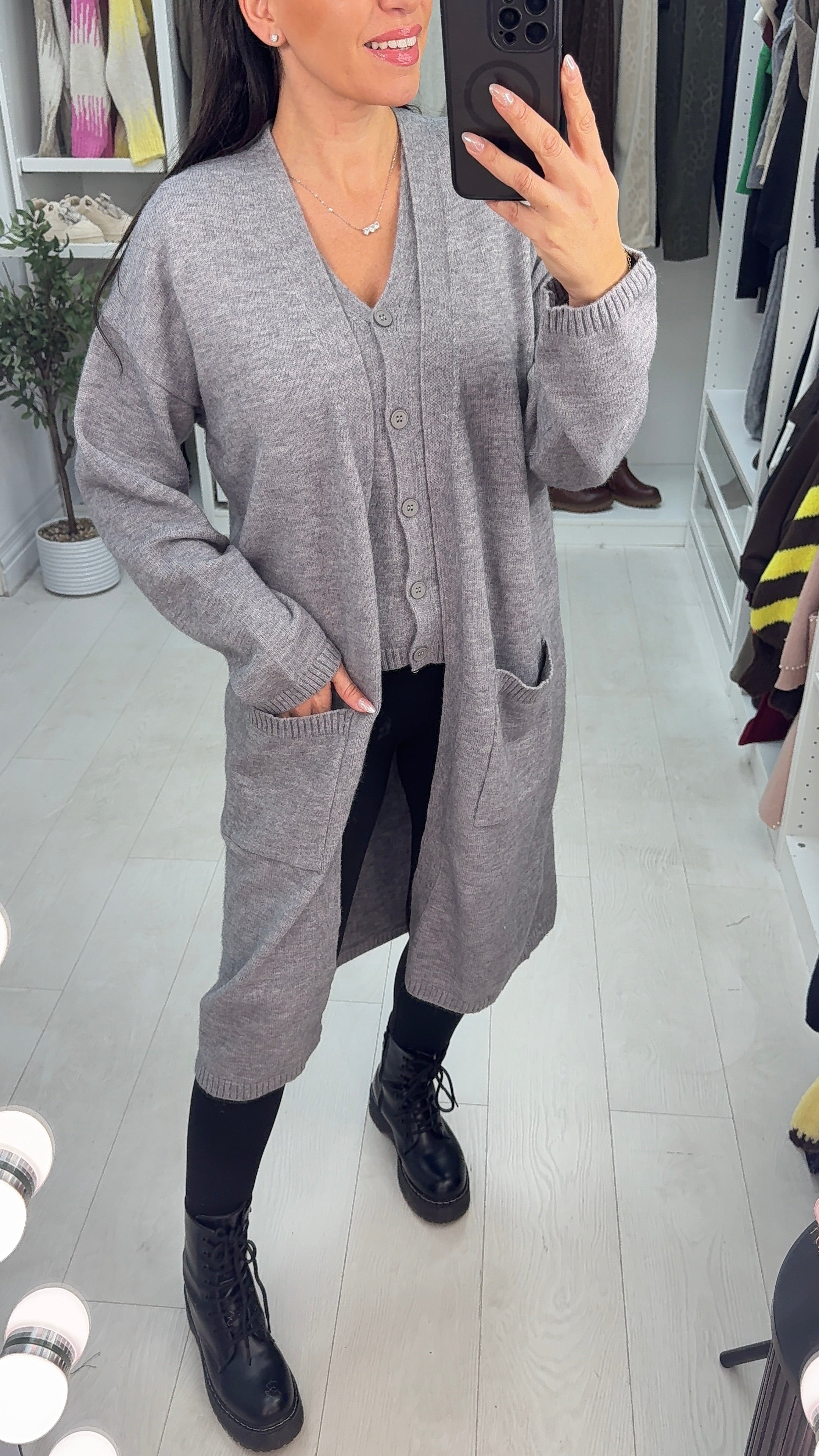 Tammie Plain 2 Piece Cardigan Set