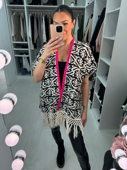 Alan Knitted Tassel Poncho