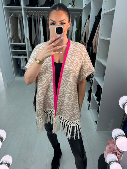 Alan Knitted Tassel Poncho