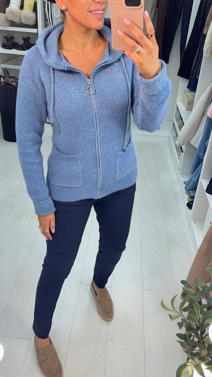 Imara Chenile Zip Front Cardigan