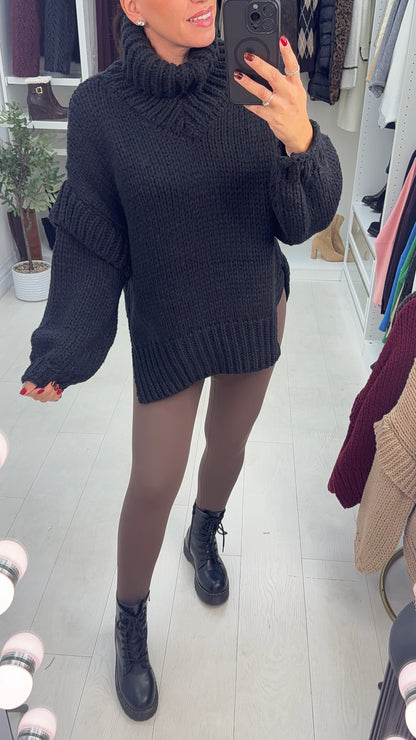 Grayson Chunky Knit Roll Neck Jumper