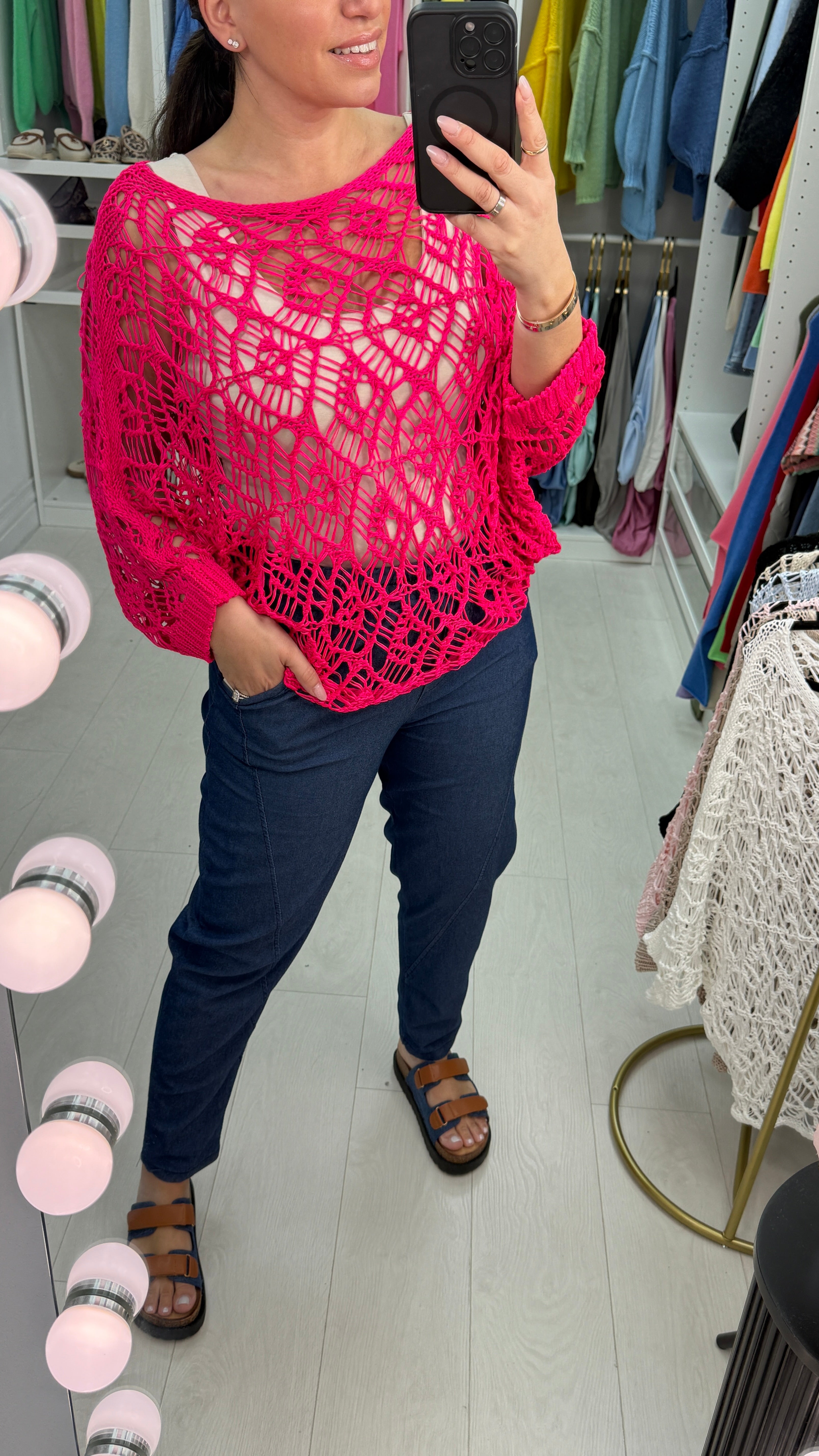 Sierra Plain Batwing Sleeve Crochet Top