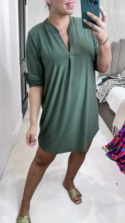 Rita Plain V-Neck Dress
