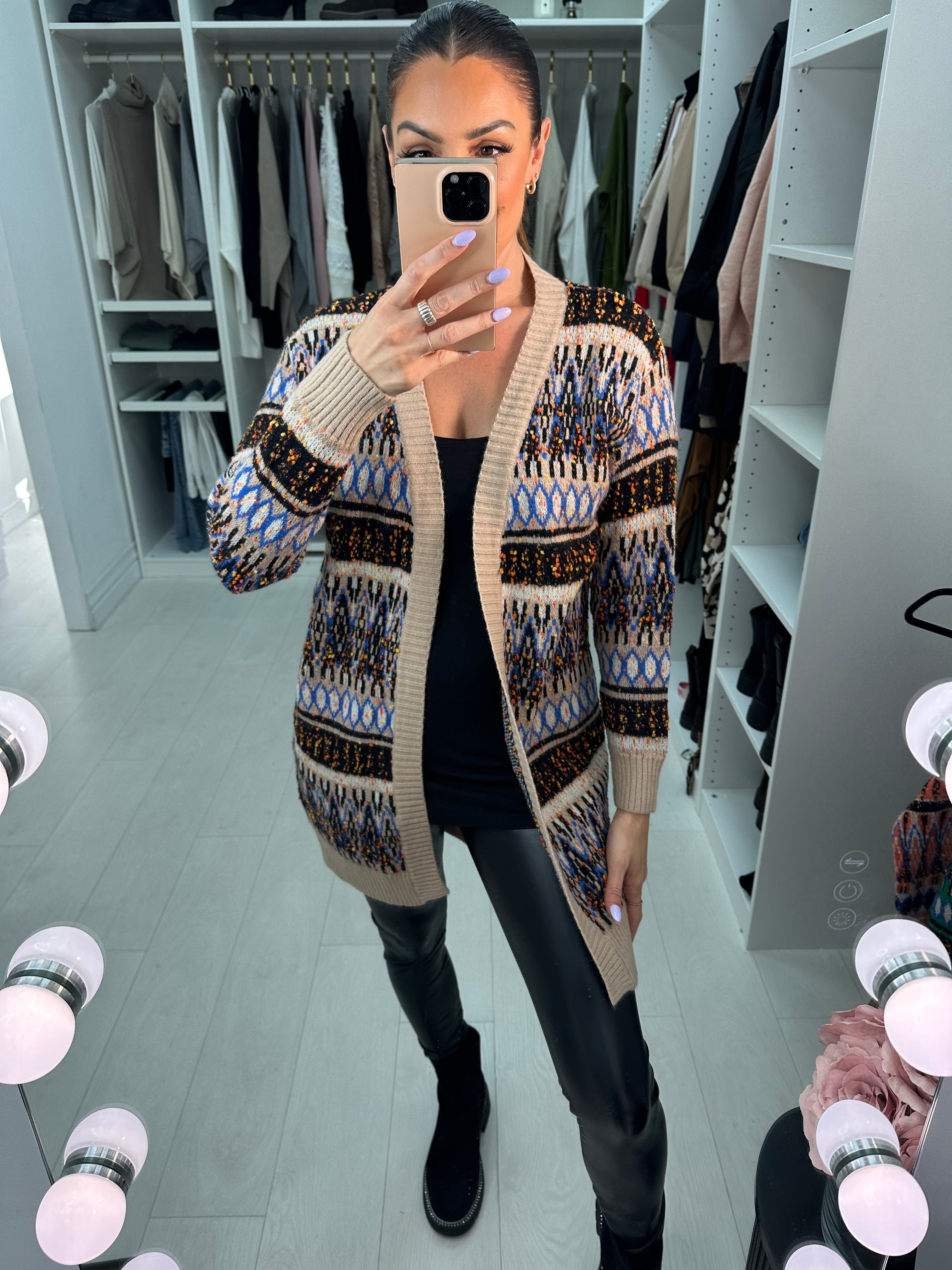 Taimi Thick Knitted Open Front Cardigan