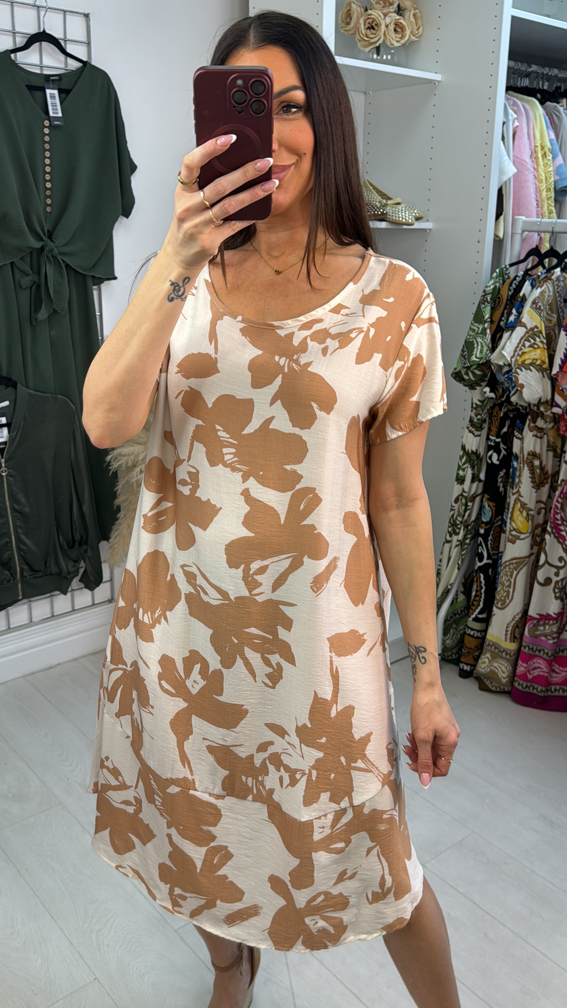 Kimmie Abstract Print Loose Fit Dress