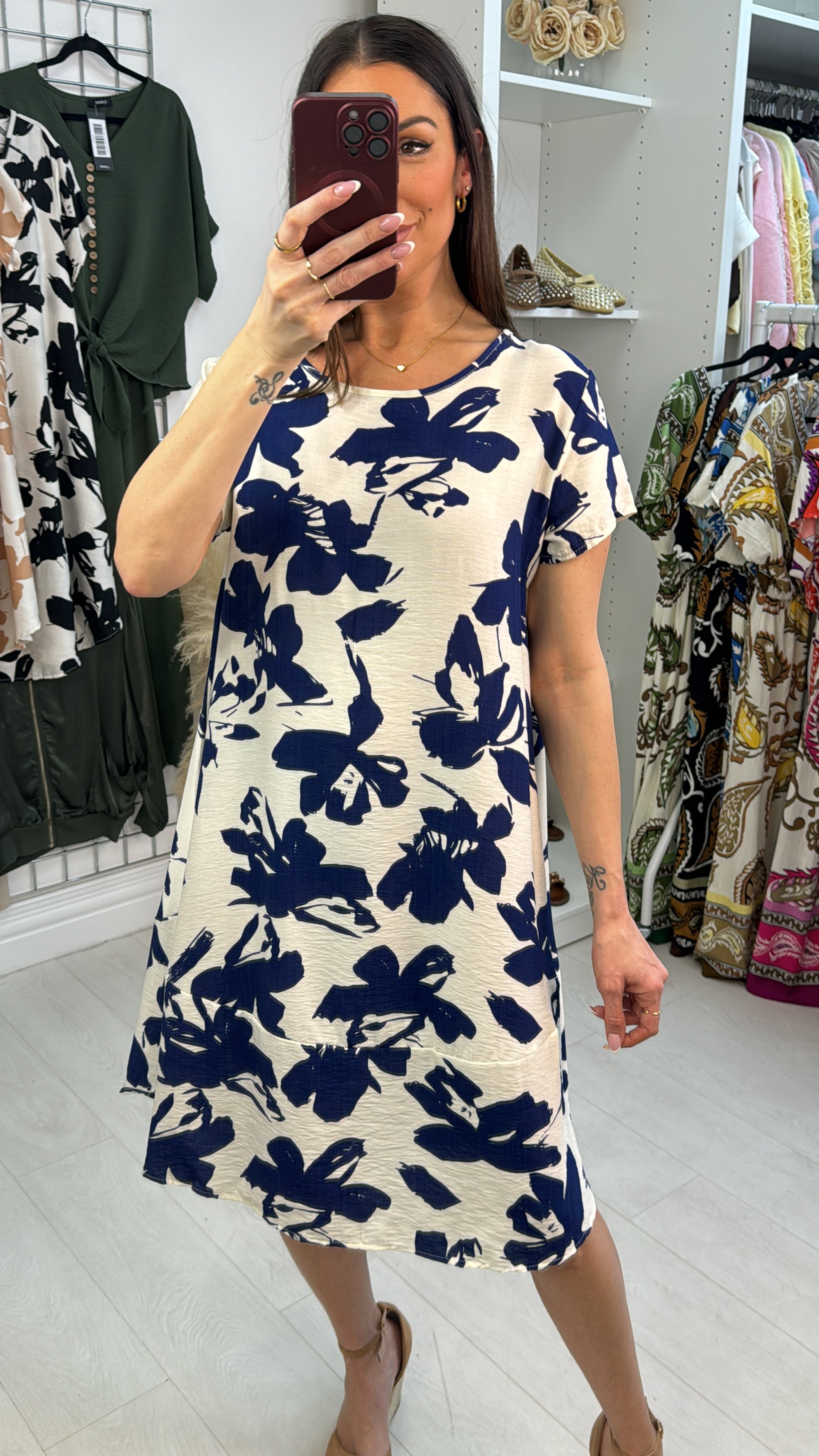 Kimmie Abstract Print Loose Fit Dress