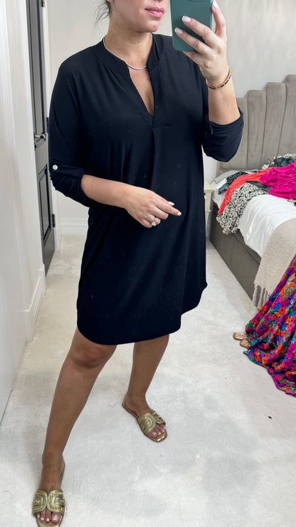 Rita Plain V-Neck Dress